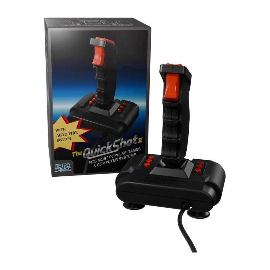 Joystick USB THEQUICKSHOT II de Retro Games, 8 boutons, microswitchs et tir automatique, avec sa boîte