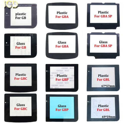 Vitre de protection Game Boy, GBC, GBA, GBA SP — verre ou plastique